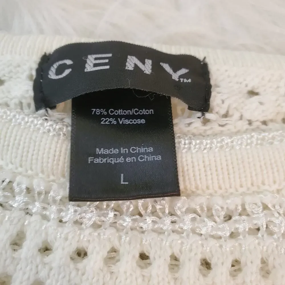Cotton Emporium Large Boat Neck Pointelle Sweater $58